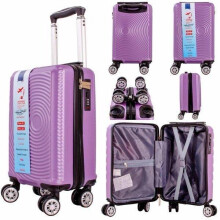 (Lilac) Ryan Air Wizz Air Approved Hardcase Suitcase with Detachable 360 Degree Spinner Wheels - 40x20x25 - Lightweight Ideal For Short Trips anti-t