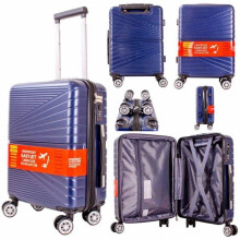 (Navy) Easyjet Approved Underseat Suitcase with Detachable 360 Degree Spinner Wheels - 45x36x20 - Lightweight Ideal For Short Trips anti-theft tsa