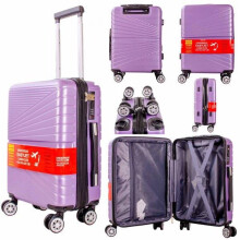 (Lilac) Easyjet Approved Underseat Suitcase with Detachable 360 Degree Spinner Wheels - 45x36x20 - Lightweight Ideal For Short Trips anti-theft tsa