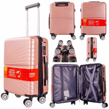 (Rose Gold) Easyjet Approved Underseat Suitcase with Detachable 360 Degree Spinner Wheels - 45x36x20 - Lightweight Ideal For Short Trips anti-theft tsa