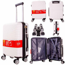 (White) Easyjet Approved Underseat Suitcase with Detachable 360 Degree Spinner Wheels - 45x36x20 - Lightweight Ideal For Short Trips anti-theft tsa