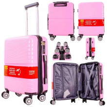 (Pink) Easyjet Approved Underseat Suitcase with Detachable 360 Degree Spinner Wheels - 45x36x20 - Lightweight Ideal For Short Trips anti-theft tsa