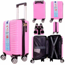 (Pink) Ryan Air Wizz Air Approved Hardcase Suitcase with Detachable 360 Degree Spinner Wheels - 40x20x25 - Lightweight Ideal For Short Trips anti-t