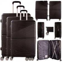 (Black, 26 Inch) Hardshell Lightweight Suitcase - Double Wheel with Combination Lock - Expandable - Durable ABS Hard Shell - Luggage Approved for Majority Ai