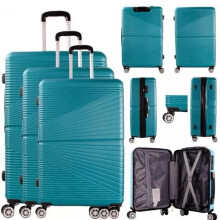 (D.Teal, 20 Inch) Hardshell Lightweight Suitcase - Double Wheel with Combination Lock - Expandable - Durable ABS Hard Shell - Luggage Approved for Majority Ai