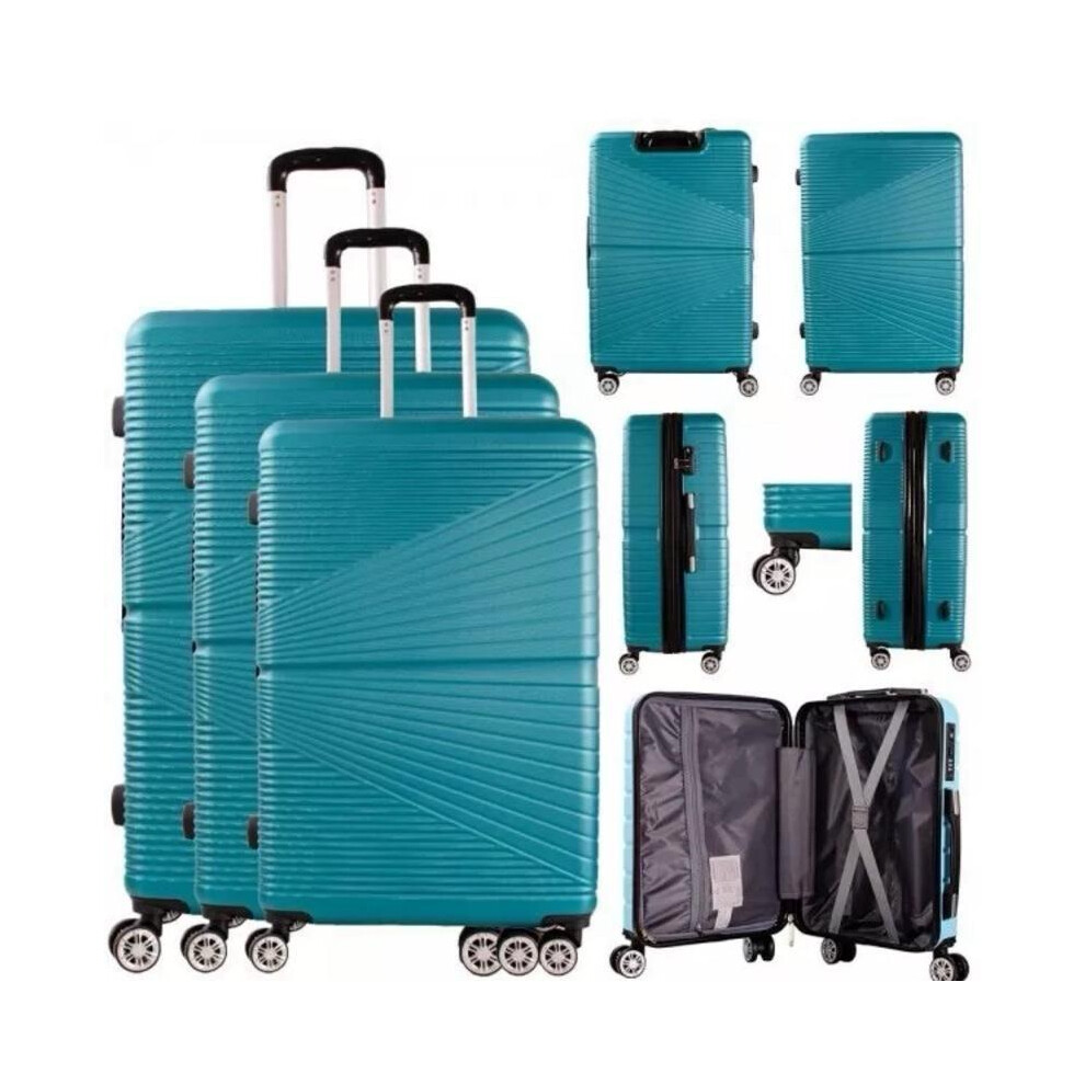 (D.Teal, 20 Inch) Hardshell Lightweight Suitcase - Double Wheel with Combination Lock - Expandable - Durable ABS Hard Shell - Luggage Approved for Maj-image-OPC-PK2VDXR-NEW