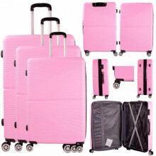 (Pink, 20 Inch) Hardshell Lightweight Suitcase - Double Wheel with Combination Lock - Expandable - Durable ABS Hard Shell - Luggage Approved for Majority Ai