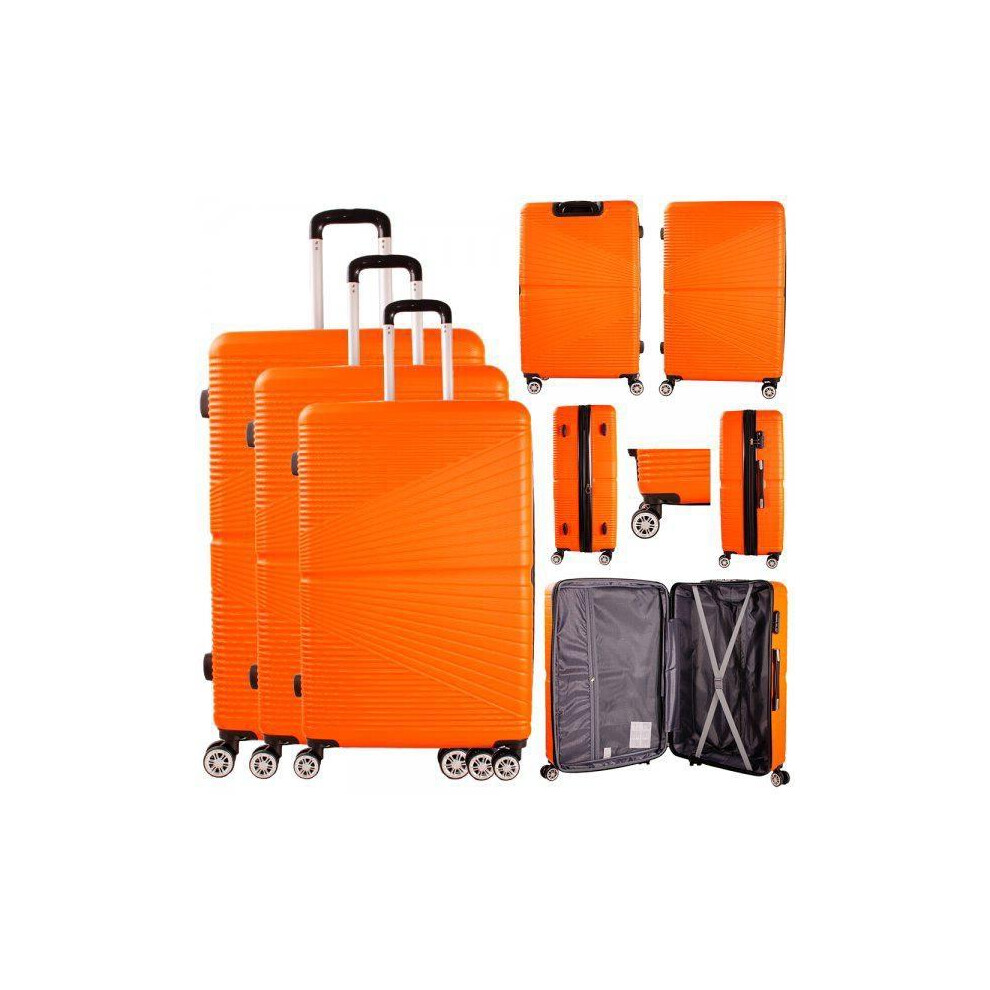 (Orange, 20 Inch) Hardshell Lightweight Suitcase - Double Wheel with Combination Lock - Expandable - Durable ABS Hard Shell - Luggage Approved for Maj-image-OPC-PK2VDYB-NEW