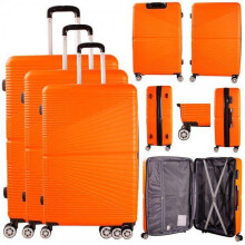 (Orange, 28 Inch) Hardshell Lightweight Suitcase - Double Wheel with Combination Lock - Expandable - Durable ABS Hard Shell - Luggage Approved for Majority Ai