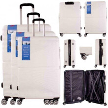 (White, 28 Inch) Hardshell Lightweight Suitcase - Double Wheel with Combination Lock - Expandable - Durable ABS Hard Shell - Luggage Approved for Majority Ai