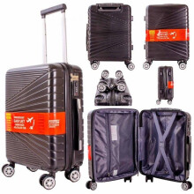 (Black) Easyjet Approved Hardcase Suitcase with Detachable 360 Degree Spinner Wheels - 45x36x20 - Lightweight Ideal For Short Trips anti-theft tsa l