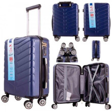 (Navy) Easyjet Approved Hardcase Suitcase with Detachable 360 Degree Spinner Wheels - 45x36x20 - Lightweight Ideal For Short Trips anti-theft tsa l