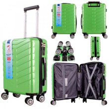 (Green) Easyjet Approved Hardcase Suitcase with Detachable 360 Degree Spinner Wheels - 45x36x20 - Lightweight Ideal For Short Trips anti-theft tsa l