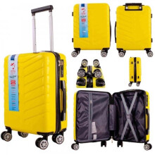 (Yellow) Easyjet Approved Hardcase Suitcase with Detachable 360 Degree Spinner Wheels - 45x36x20 - Lightweight Ideal For Short Trips anti-theft tsa l