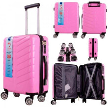 (Pink) Easyjet Approved Hardcase Suitcase with Detachable 360 Degree Spinner Wheels - 45x36x20 - Lightweight Ideal For Short Trips anti-theft tsa l
