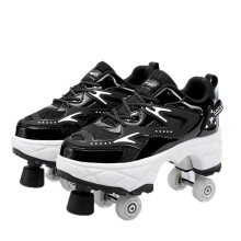 Quad Roller Skates for Boys and Girls, Black Technical Skate Shoes, EU40/UK7.5, Durable and Stylish Design