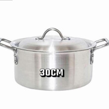 (30cm) MEGA Aluminium Deep Stockpot with Lid - Heavy Duty Soup Pot Saucepan Cooking Pan Stew Catering Heavy Duty Lid