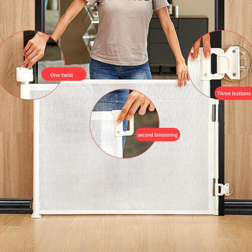 Children's Fence Replacement Part Set with Wall Mount Brackets Hooks Screws Compatible with Various Models and Sizes 1
