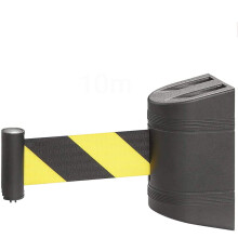 Retractable Wall Barrier 10m, ABS Plastic, Wall-Mounted Isolation Strap for Retail, Airports, Banks, Security Use