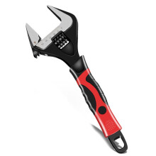 Non-Slip Plastic Handle Adjustable Wrench 12 Inches for Car Pipe Maintenance and Repair, Multifunctional Tool