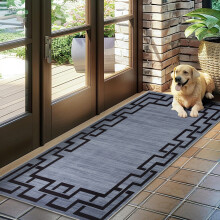 (Nico Grey, 80 x 300 cm (2.6 ft x 9.8 ft)) Printed Rug Modern Area Carpet - Non Slip Living Room & Bedroom Floor Mat