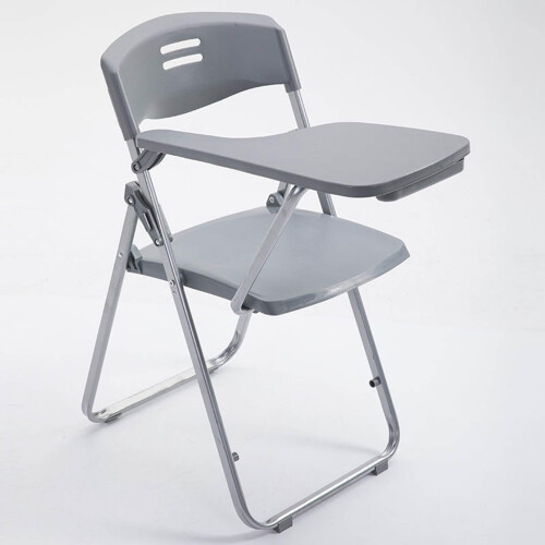 Stackable Folding Plastic Conference Chair with Tablet Arm, Mesh Backrest, Padded Seat for Office, Classroom, Training