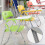 Stackable Folding Plastic Conference Chair with Tablet Arm, Mesh Backrest, Padded Seat for Office, Classroom, Training 5