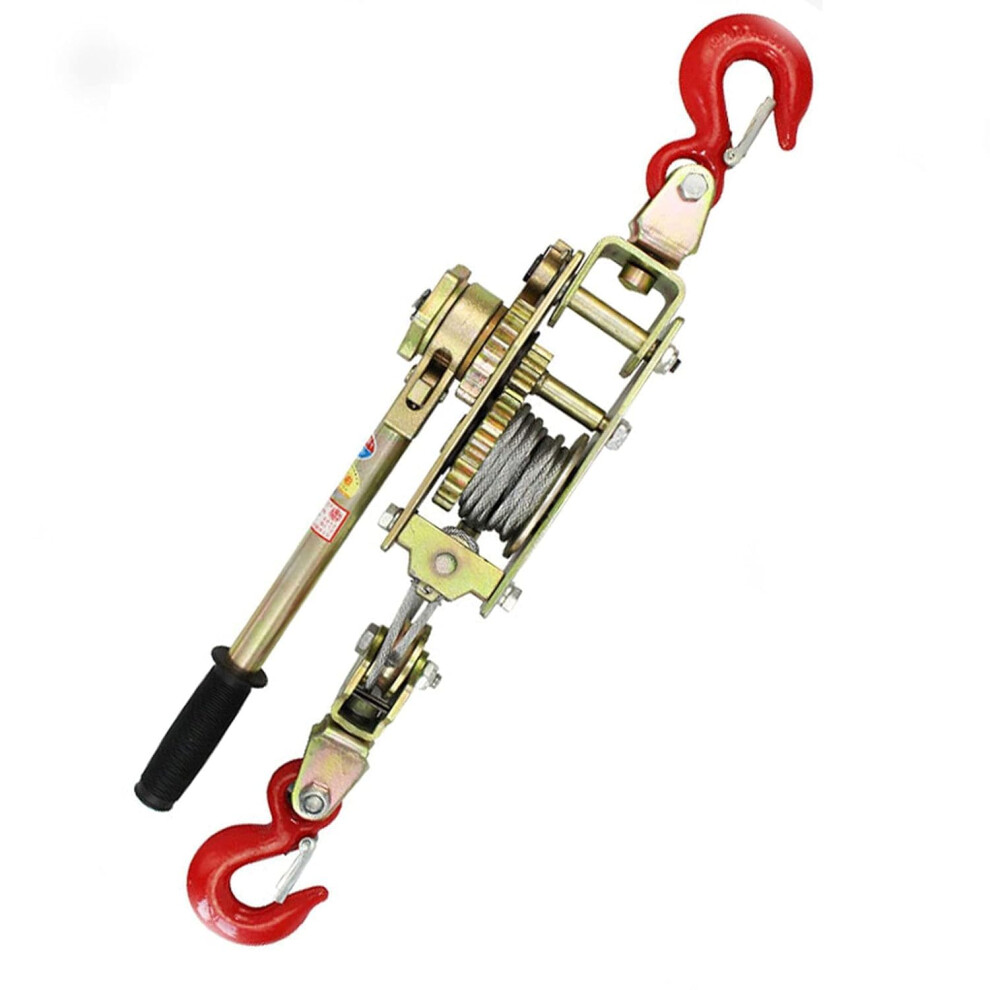 Manual Cable Winch, Heavy-Duty Hand Winch With 2 Hooks, 2T/3T/4T Load Capacity, Non-Slip Grip For Bridge Construction 6947110592350