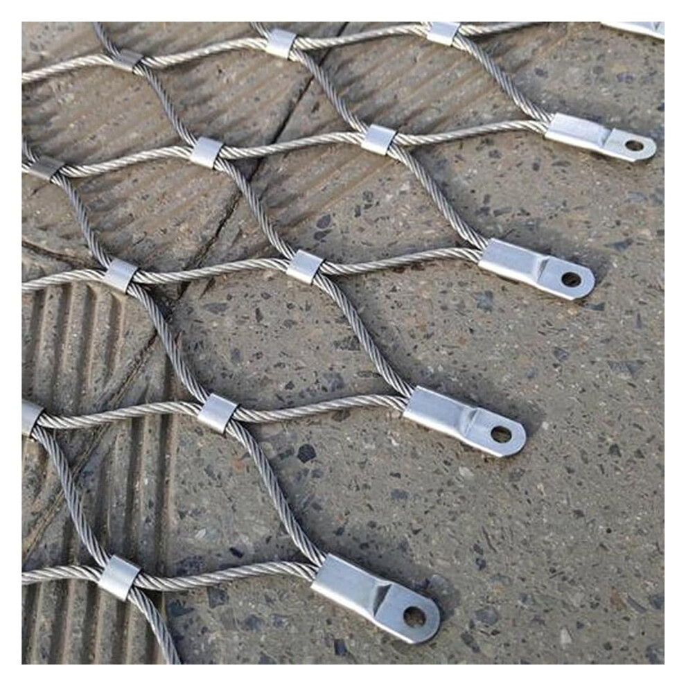 304 Stainless Steel Rope Mesh, Flexible Railing Net, Galvanized Wire Fence Roll 0.6X8m, 10Cm/2Mm For Garden, Farm, Balcony 6482260092812