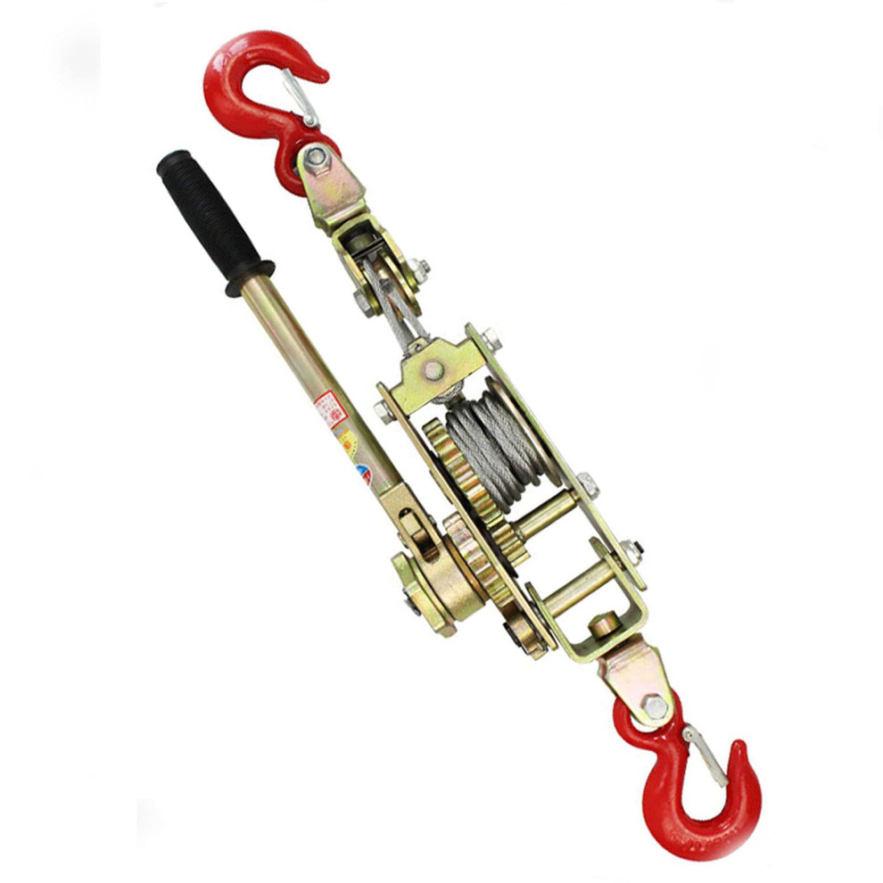 Power Puller Dual Hand Winch Puller With 2 Hooks, 2T/3T/4T Load Capacity, Anti-Reversal Design For Bridge Construction 6947110592541