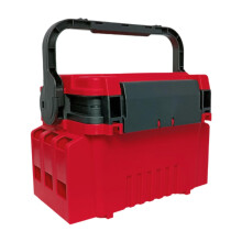 Portable Fishing Tackle Box with Double-Layer Design, Handheld Function, Waterproof, Red Color
