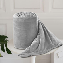 (Single , Silver) Soft Fleece Blanket 310 GSM Fox Fur Polyester Throw - Warm Bed Sofa Couch Throw - Super Soft Plush Winter Blanket