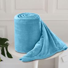 (Single , Light Blue) Soft Fleece Blanket 310 GSM Fox Fur Polyester Throw - Warm Bed Sofa Couch Throw - Super Soft Plush Winter Blanket