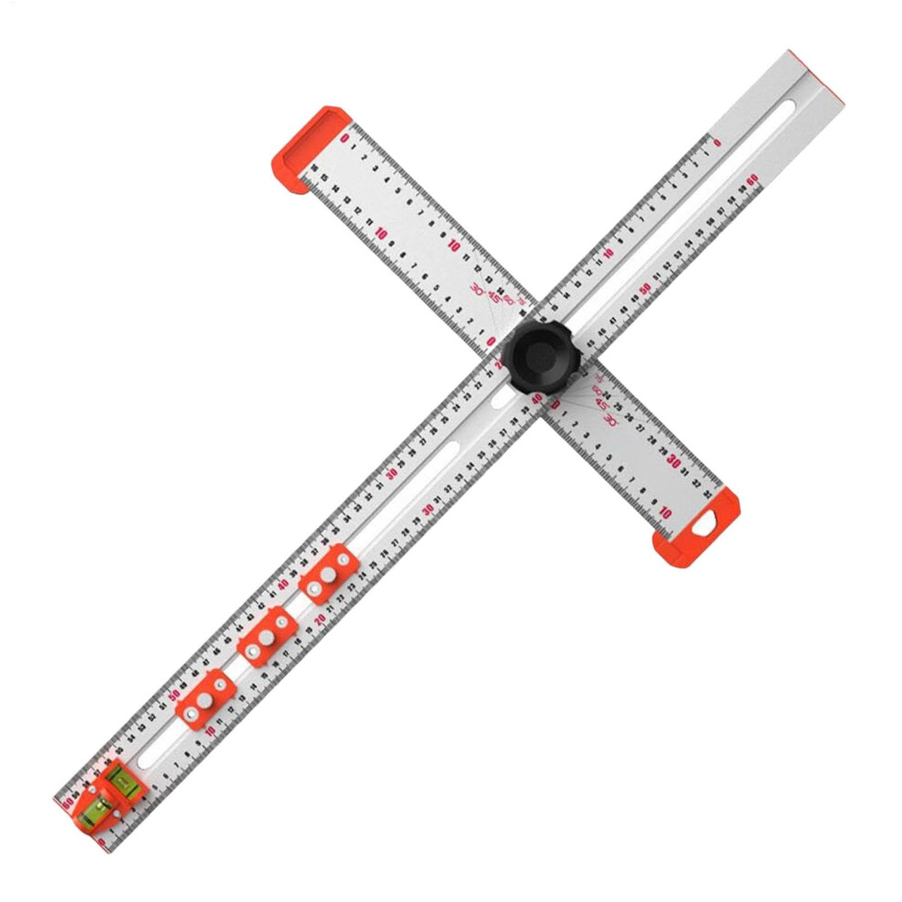 Drill Positioning Ruler T Square Measuring Tool, High Precision Adjustable Angle Sliding Ruler For Woodworking And Metalworking 6947110593944