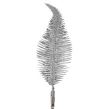 (6PCS, Silver) 1/6 PCS Christmas Tree Decorations Clip On Feathers Glittery Baubles Xmas Ornaments