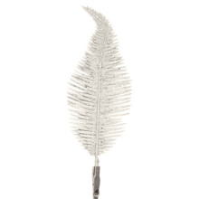 (6PCS, White) 1/6 PCS Christmas Tree Decorations Clip On Feathers Glittery Baubles Xmas Ornaments