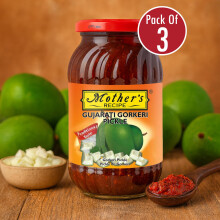 Mother's Recipe Gujarati Gorkeri Pickle 575g (Pack of 3) | Authentic Sweet & Spicy Mango Pickle