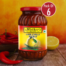 Mother's Recipe Lime Chilli Pickle 500g (Pack of 6) | Authentic Indian Tangy & Spicy Pickle
