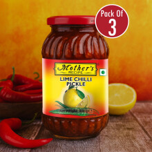 Mother's Recipe Lime Chilli Pickle 500g (Pack of 3) | Authentic Indian Tangy & Spicy Pickle