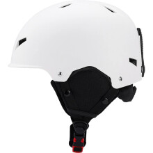 Snowboard Helmet for Men and Women with Removable Ear Muffs, Goggle Fixed Strap, Safety Ski Helmet in White