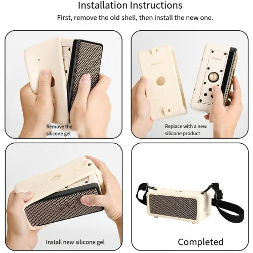 Shockproof Silicone Speaker Cover with Adjustable Strap for Portable Use - Black Compatible Accessory for Marshall Emberton 1