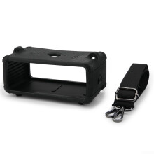 Shockproof Silicone Speaker Cover with Adjustable Strap for Portable Use - Black Compatible Accessory for Marshall Emberton