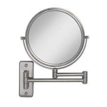 Miroir mural deux cts et double bras Zadro Nickel satin 5X-1X