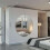 (White, 150cm) Round Mirror Sliding Wardrobe 2