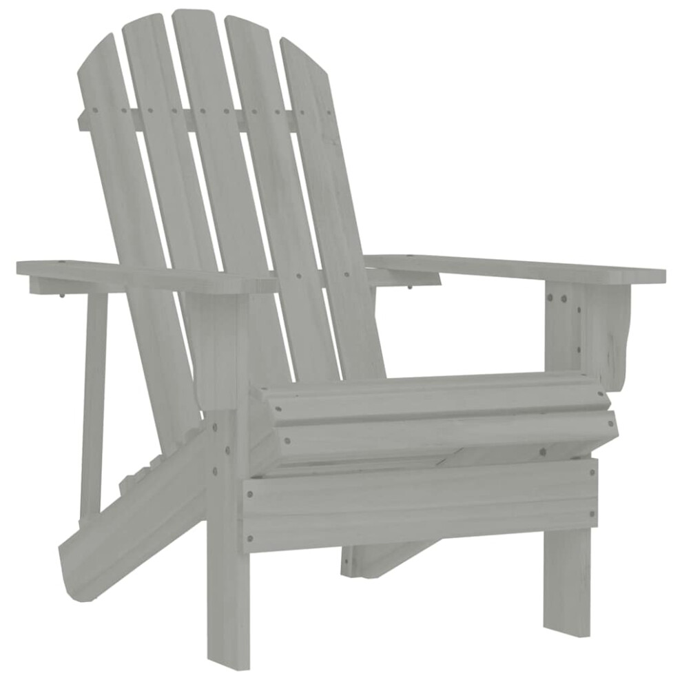 Vidaxl Garden Chair Wood Grey Outdoor Patio Relaxing Lounge Armchair Seating