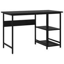 vidaXL Computer Desk Black MDF and Metal Office Study Working Side Desk Table