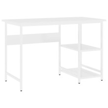 vidaXL Computer Desk White MDF and Metal Office Study Working Side Desk Table