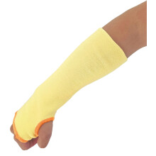 G & F-produkter 100 % Kevlar 12-tommer sk?rebestandigt strik?rmet med hul til tommelfinger Gul S?lges i pakke med 6 dele