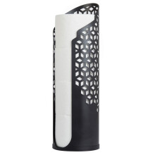 Better Living Products Hexacube Toilet Tissue Reserve Bathroom Organizer Matte Black 5.75"""" x 5.75"""" x 17.5""""