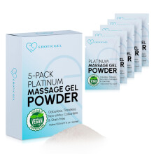 Premium Massage Gel Powder (Pack of 5) | 5g Travel Sachet Makes 500ml/ 16.9 fl oz | Made in Japan | Paraben & Glycerine Free